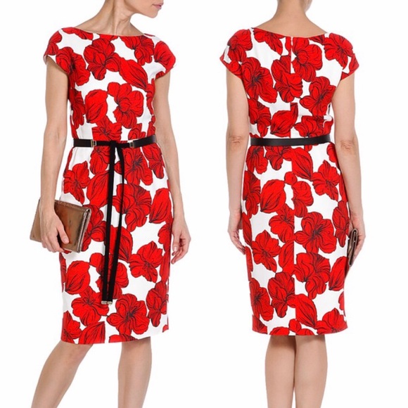 Escada Dresses & Skirts - Escada Floral Belted Sheath Dress